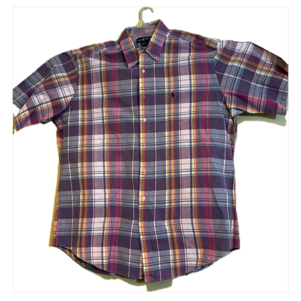 Ralph Lauren short sleeve button plaid shirt. X-Large